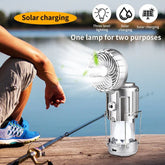 Solar Electric Fan Life Waterproof Panel Charging Double Switch Barbecues Camping Solar Electric Fan For Climbing - Show Gadgets